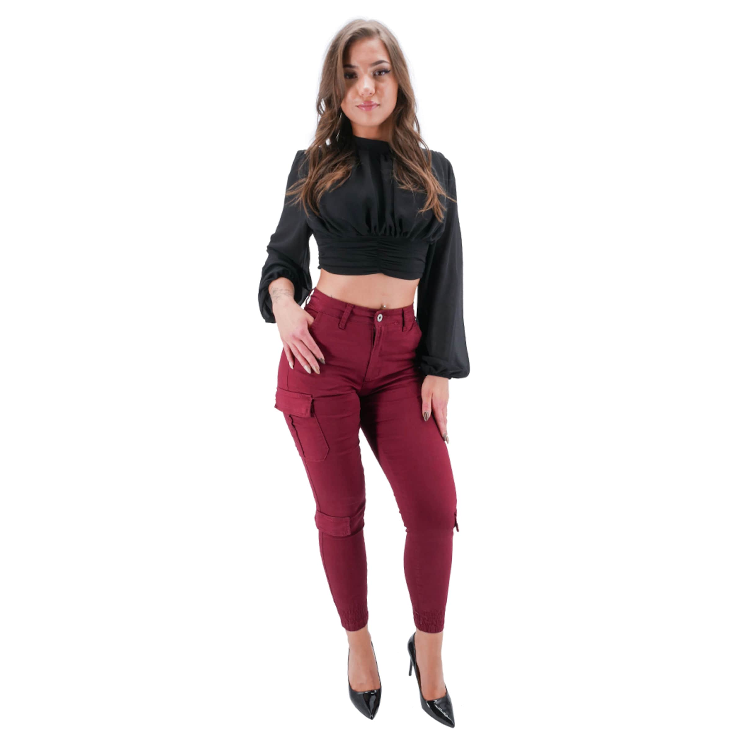 Pantaloni cargo di Elara in rosso