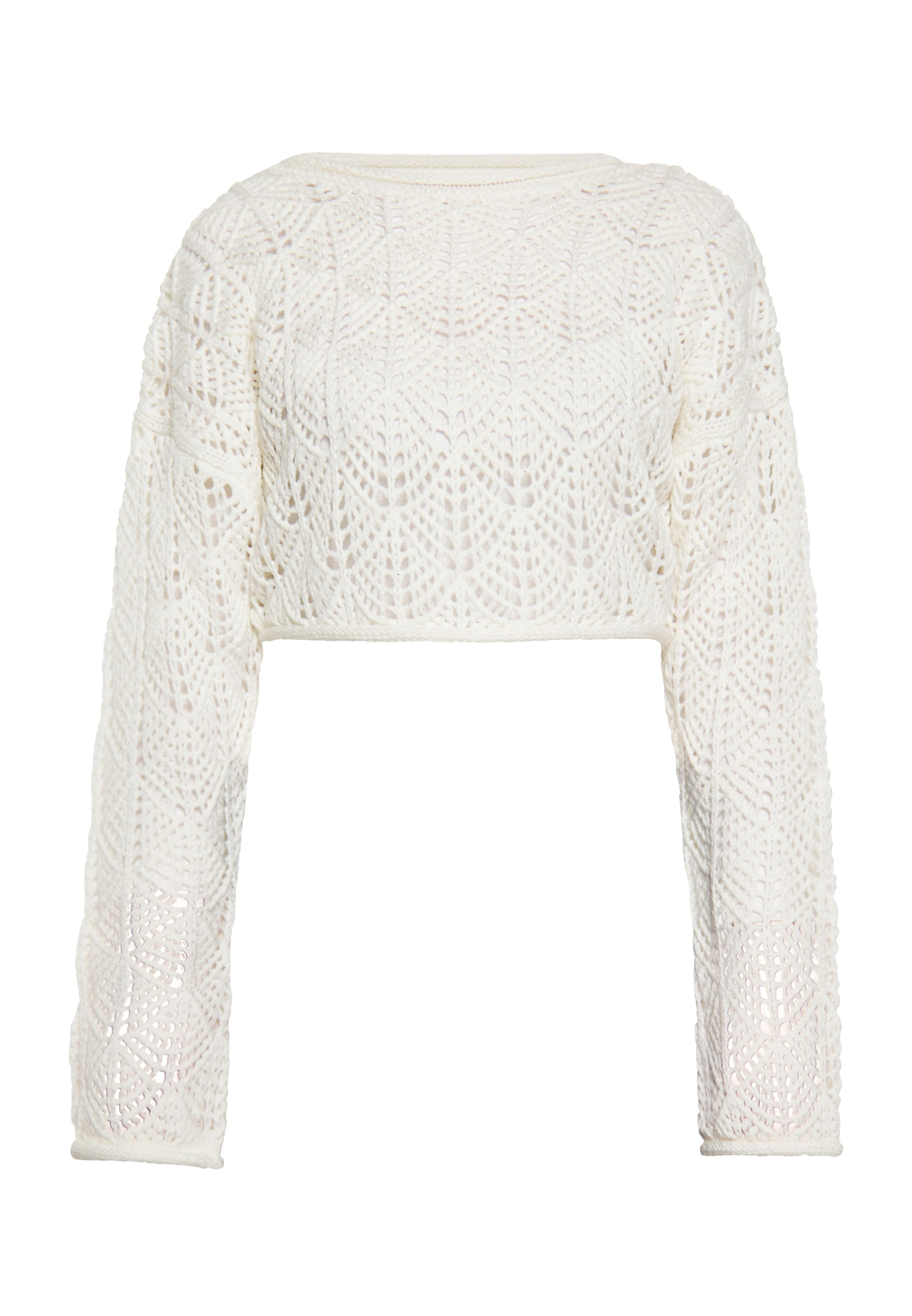 swirly Pullover in Weiß: Vorderseite