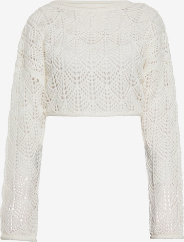 swirly Sweater in White: front