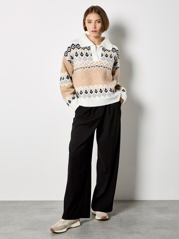 Apricot Open Collar Fair Isle Jumper ' ' in Grau