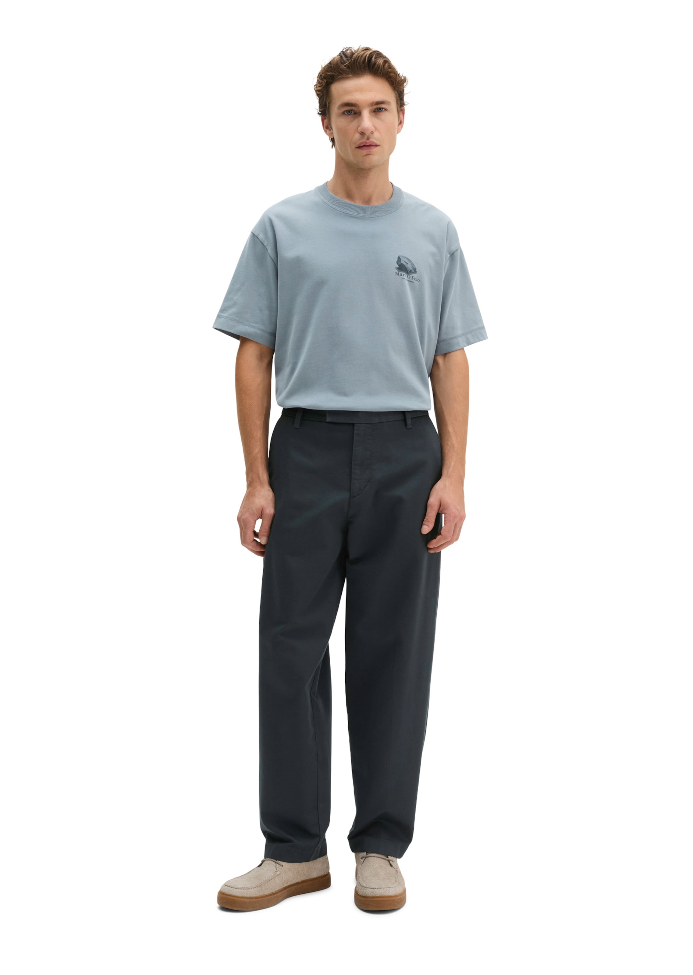 Marc O'Polo Regular Chinohose in Blau: Vorderseite