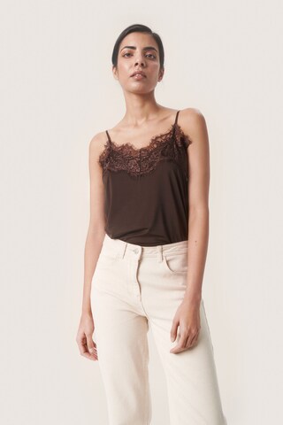 SOAKED IN LUXURY Top 'Caya' in Brown: front