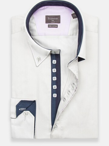 Slim fit Camicia business 'Roma Satin Man Shirt Green' di 7Camicie in grigio