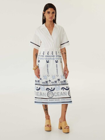 Twist Summer Dress in White: front