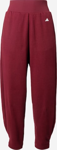 ADIDAS PERFORMANCE Tapered Workout Pants 'Studio' in Red: front