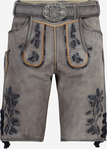 Regular Pantalon folklorique Krüger Buam en gris : devant