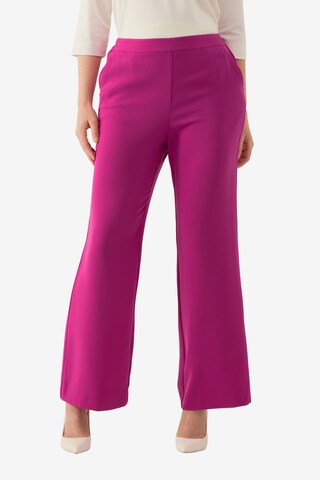 Ulla Popken Wide leg Broek in Roze: voorkant