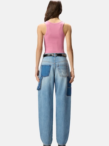 PINKO Top 'PINKO CALCOLATORE CANOTTIERA COSTINA COTONE LOGO METAL canotta' in Roze