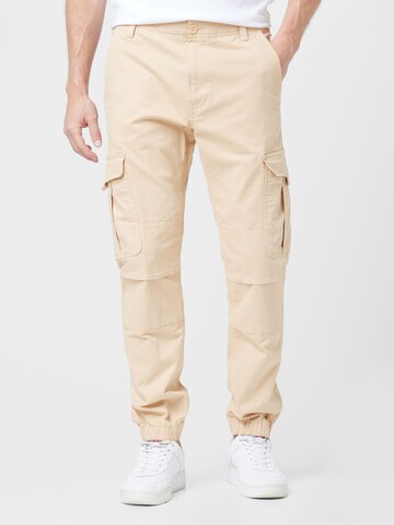 Tommy Jeans Tapered Cargo Pants 'ETHA' in Beige: front