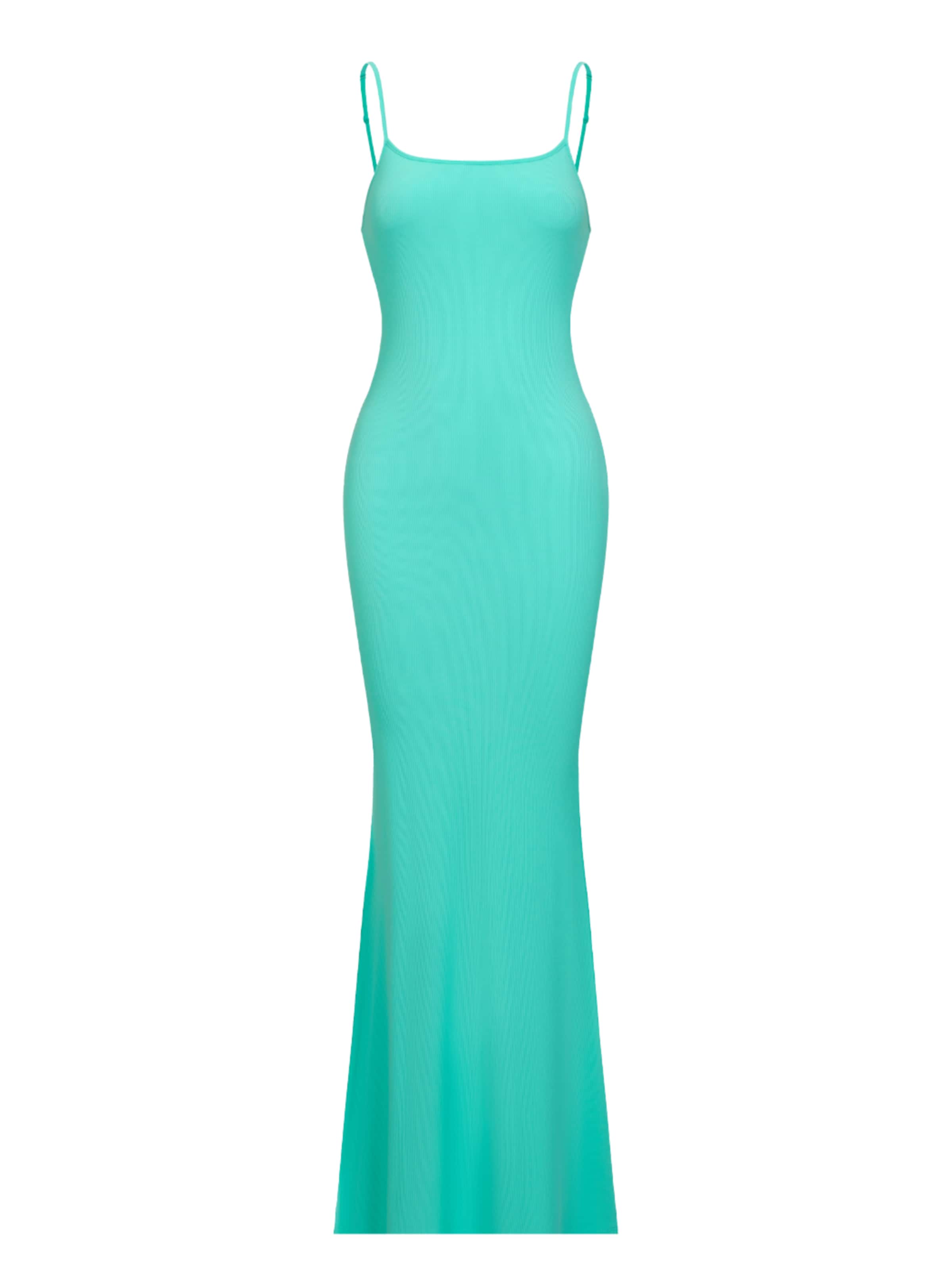 cfab (formerly creamy fabrics) - Vestido 'Ribbed Cami Maxikleid' en verde: frente