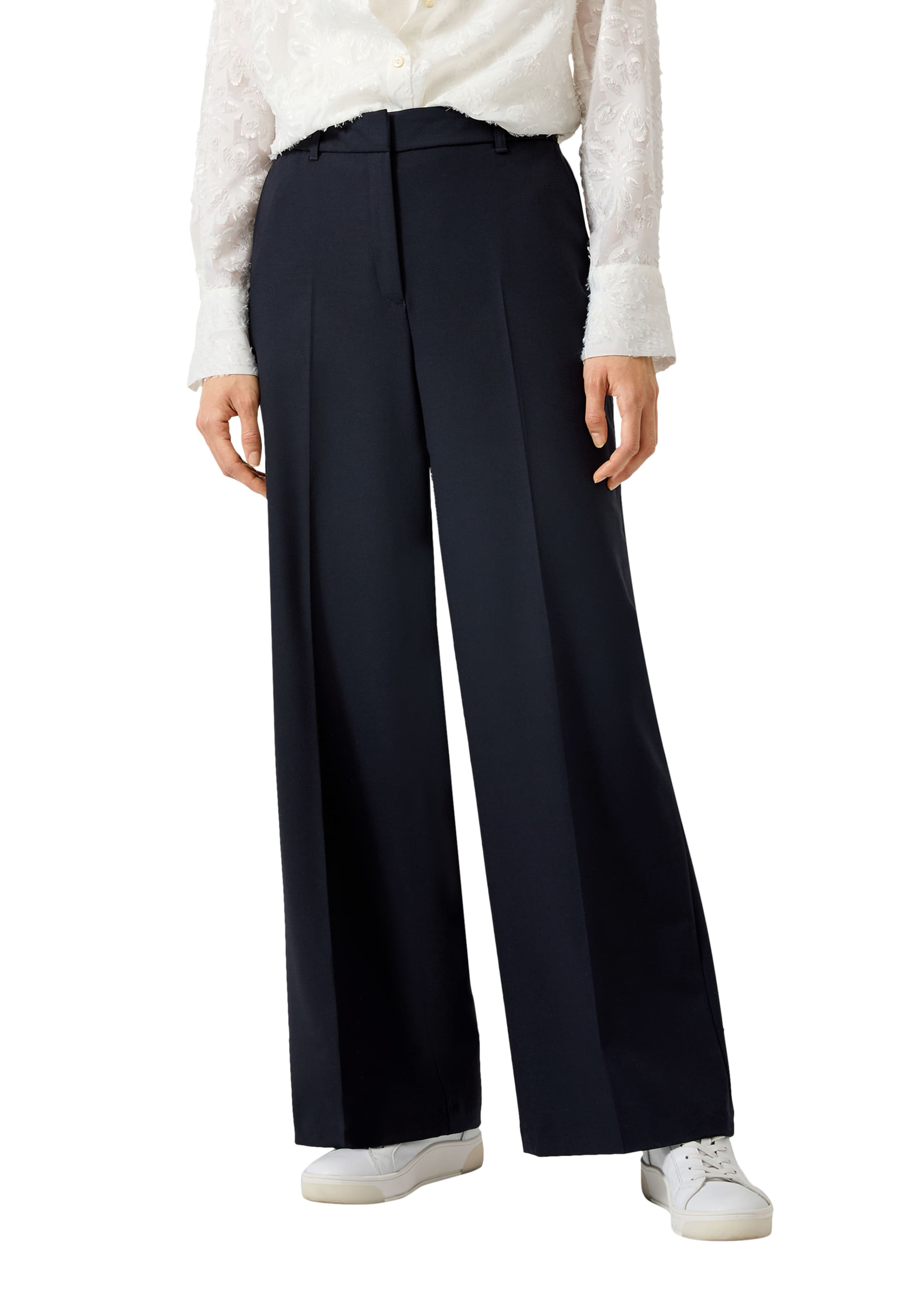 Regular Pantalon à plis s.Oliver en bleu : devant