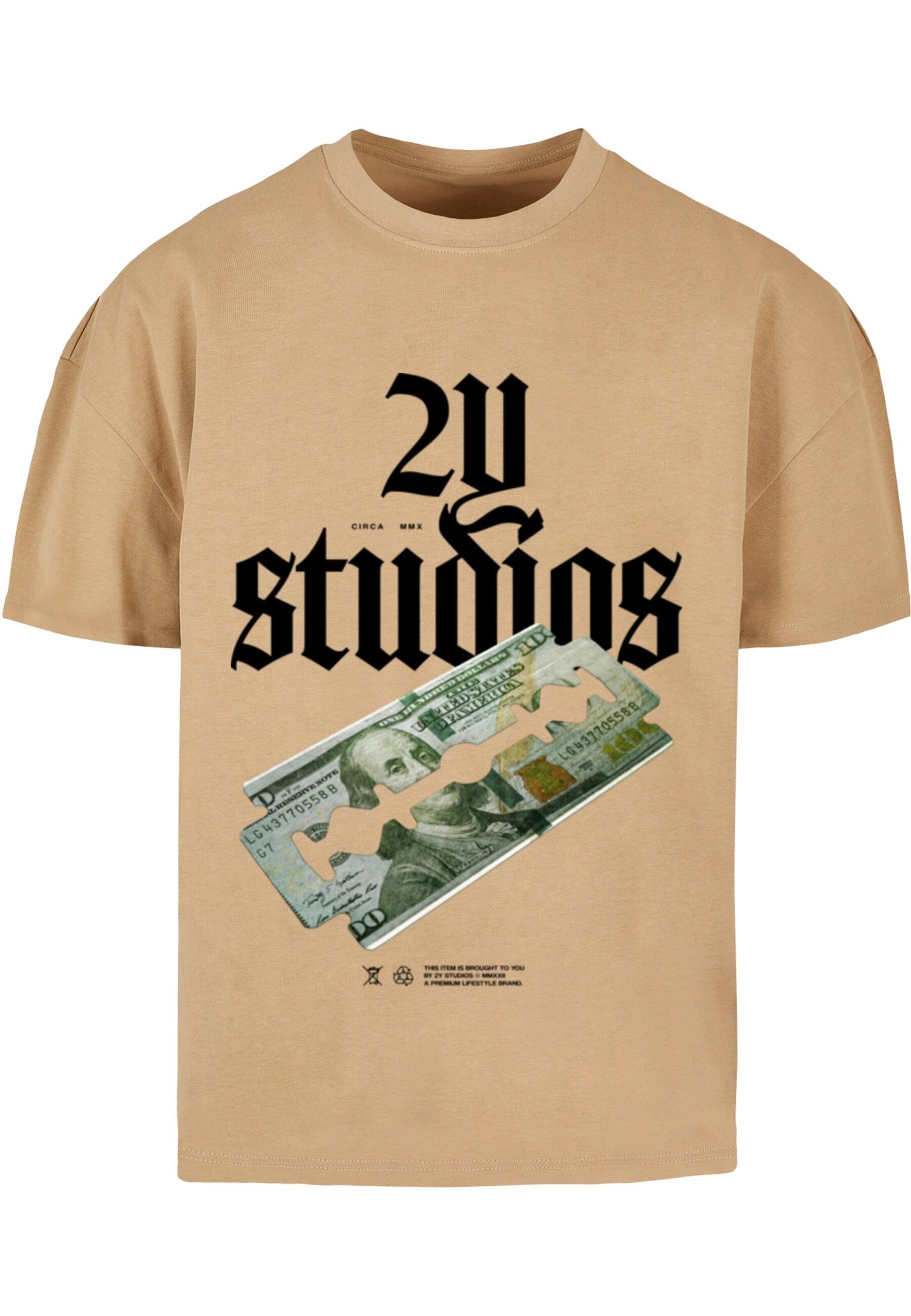 T-Shirt 'Razor' 2Y Studios en marron : devant