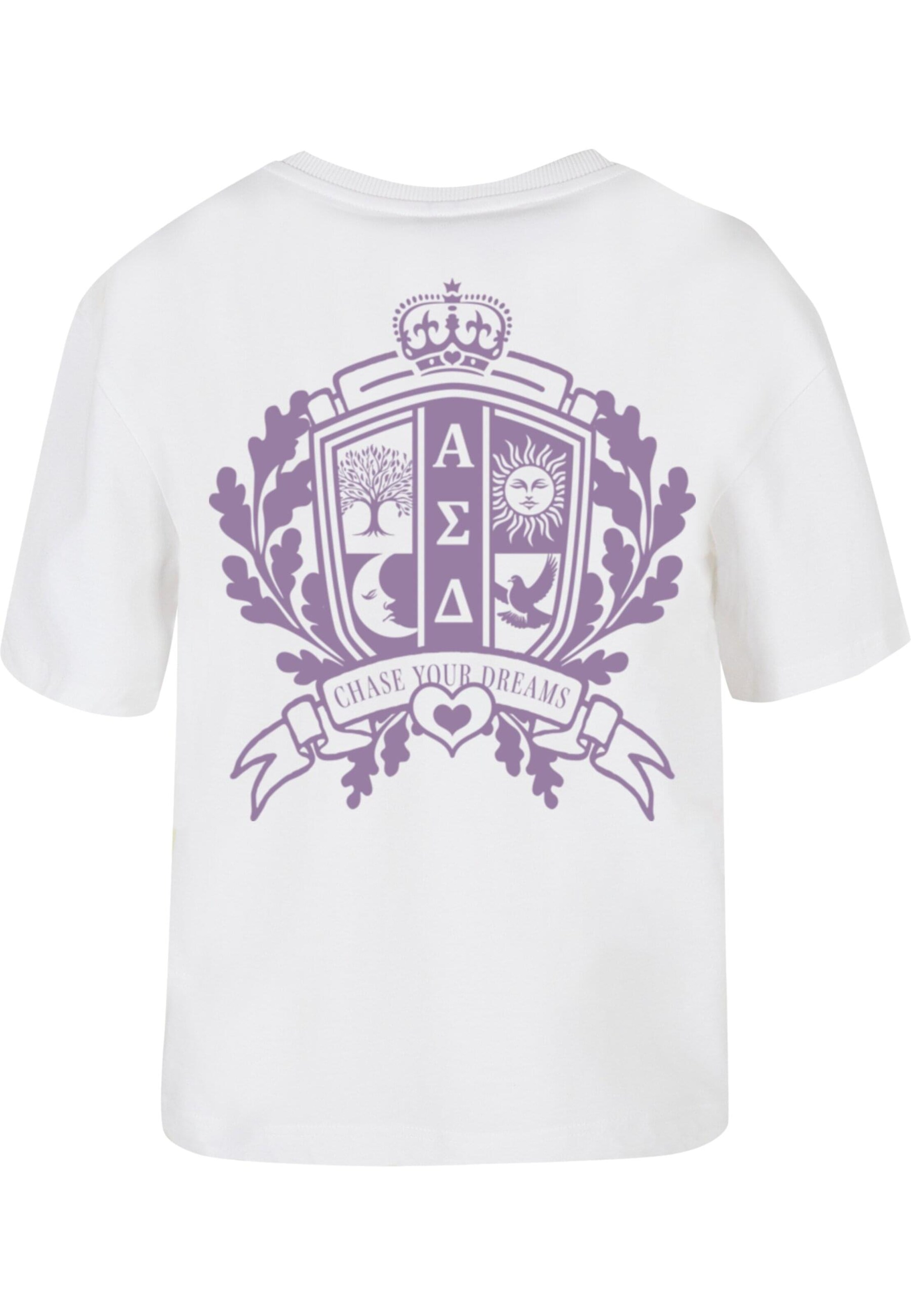 T-shirt 'Chase Your Dreams' Miss Tee en blanc : devant