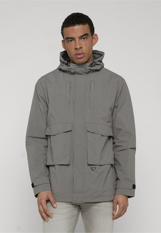 INDICODE JEANS Přechodná bunda 'Grain' – šedá: přední strana