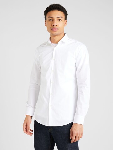 Coupe slim Chemise 'Koey' HUGO en blanc : devant