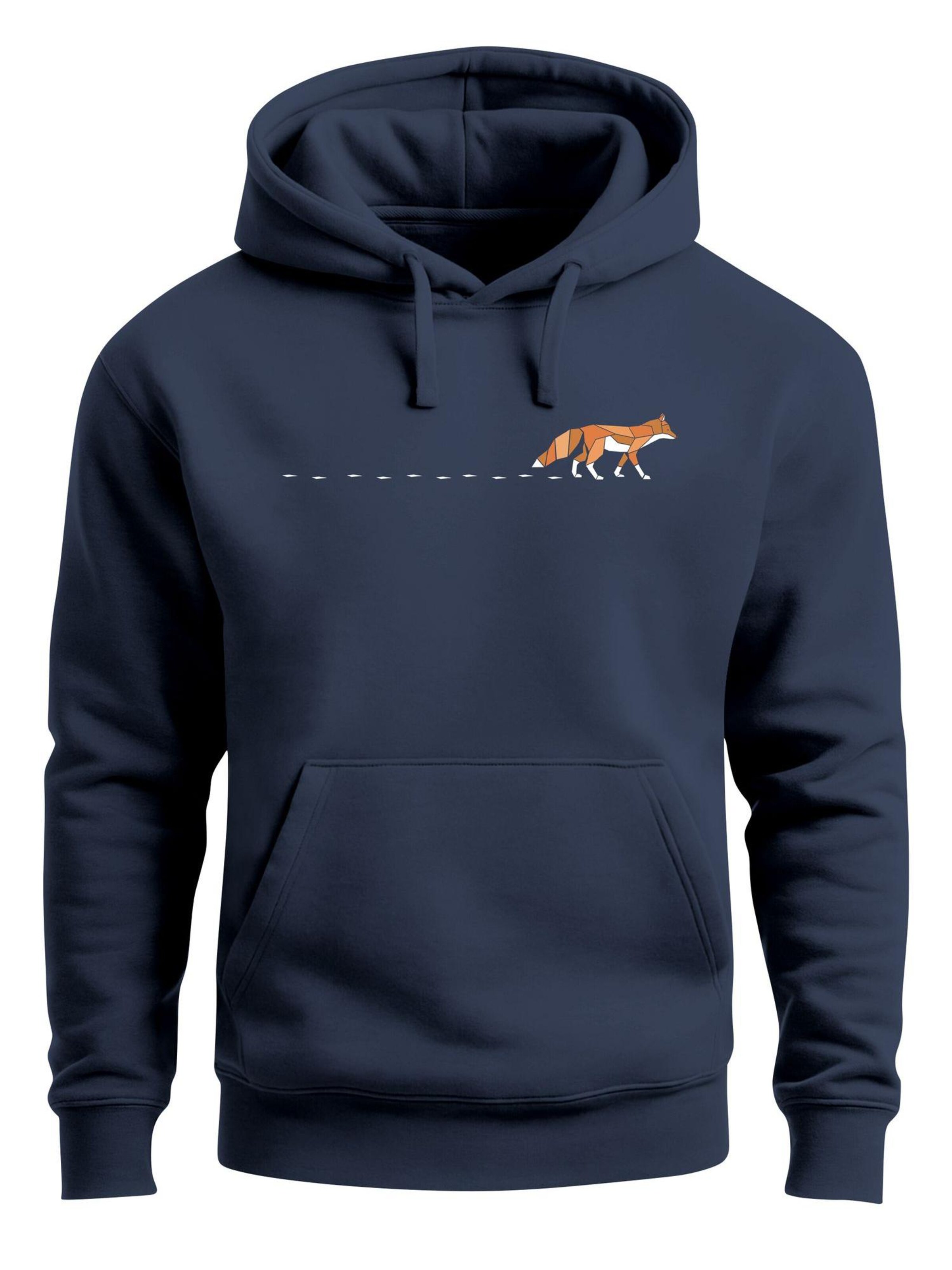 Neverless Sweatshirt 'Walking Fox' in Blue: front