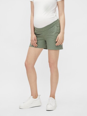 Regular Pantalon 'Evia' MAMALICIOUS en vert : devant