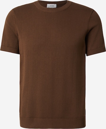 DAN FOX APPAREL Тениска 'Matteo' в кафяво: отпред