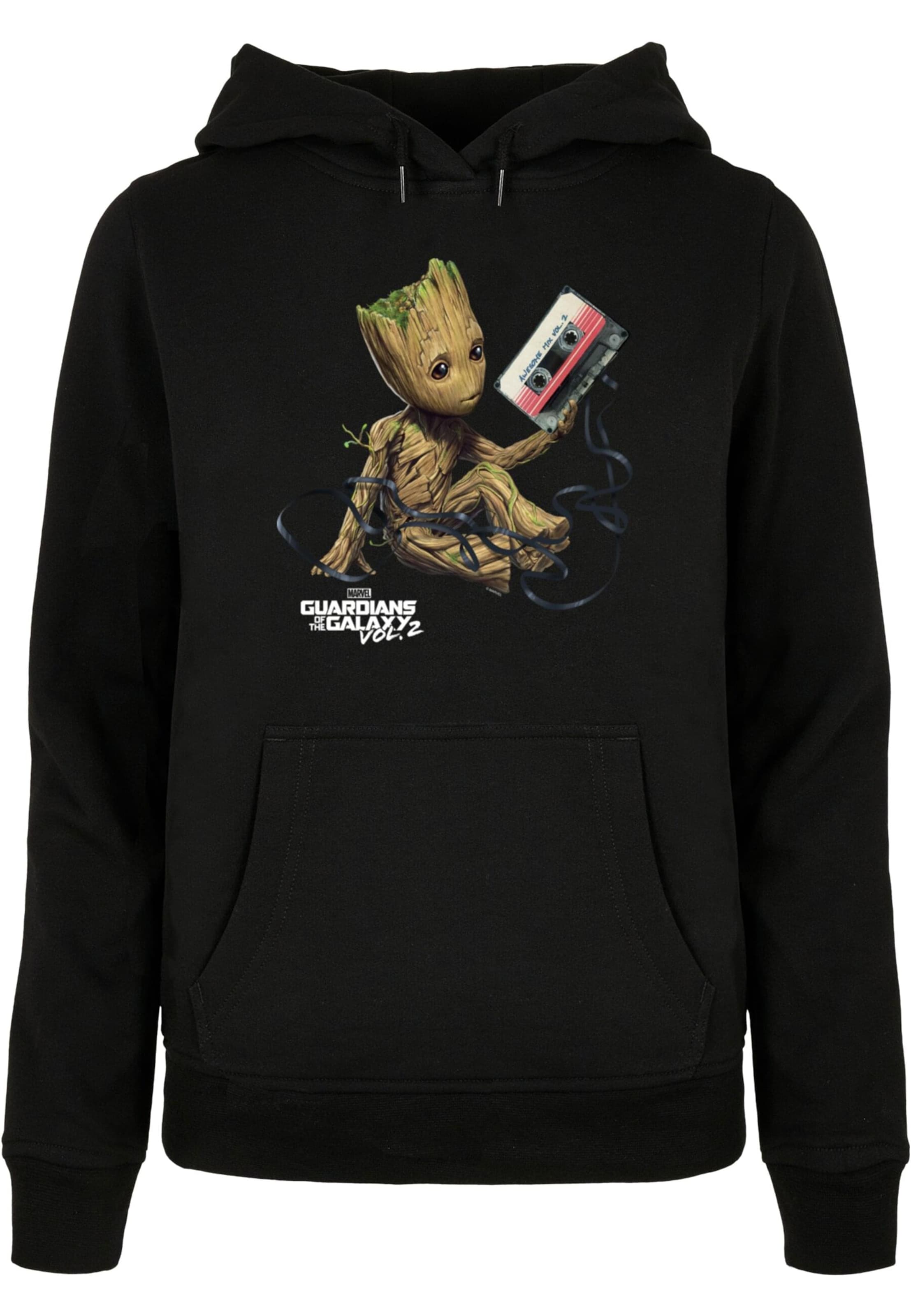 ABSOLUTE CULT Sweatshirt 'Guardians Of The Galaxy Vol2 - Groot' in Schwarz: Vorderseite