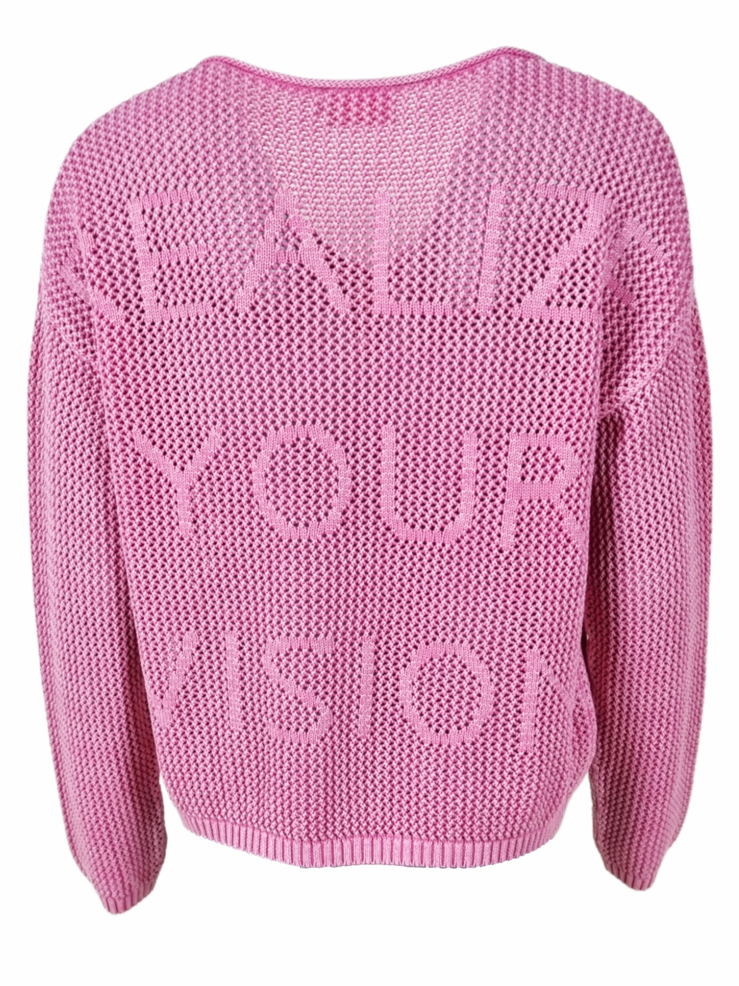 LIKS. Munich Sweater 'Strickpullover aus Baumwolle mit Lochmuster - Alina' in Pink