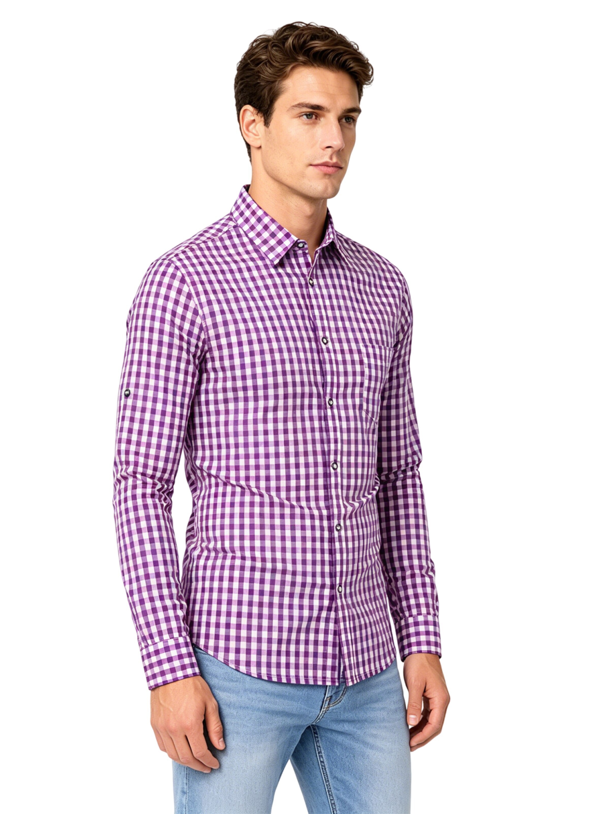 KoJooin Regular fit Button Up Shirt in Purple