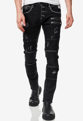 Rusty Neal Regular Jeans 'MISATO' in Zwart: voorkant