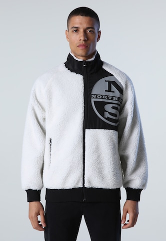 North Sails Fleece jas in Wit: voorkant