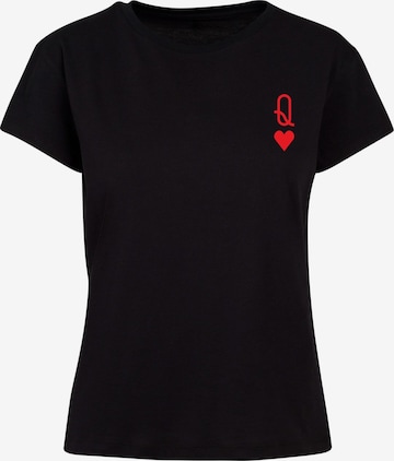 Maglietta 'Hugs & Love - Queen of Hearts' di Merchcode in nero: frontale