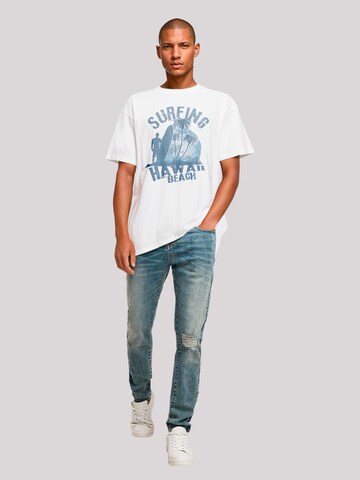 T-Shirt 'Hawaii Surf Beach Summer' F4NT4STIC en blanc