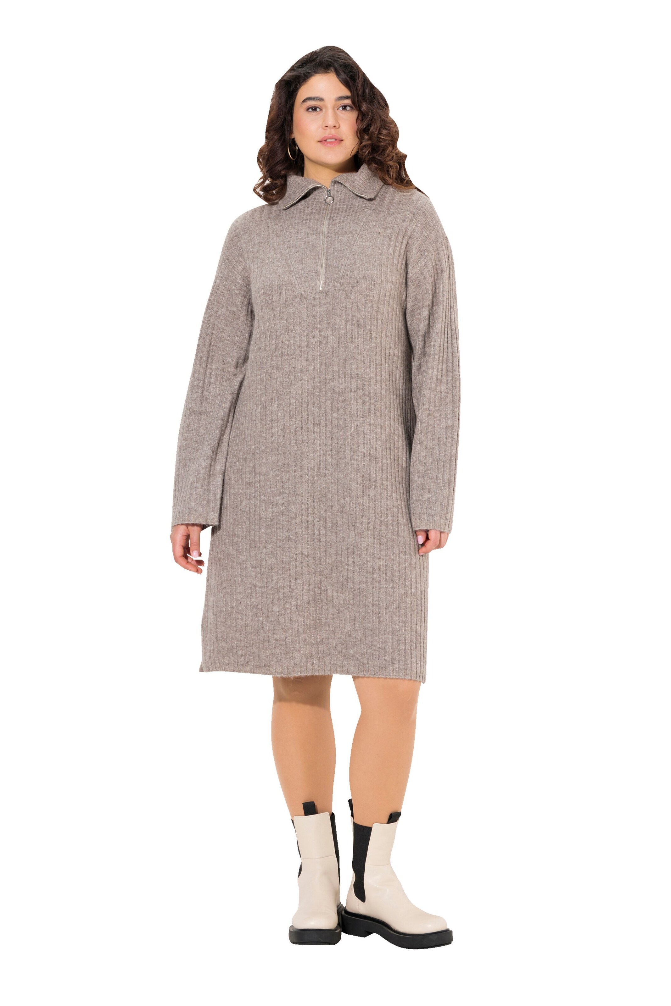 Ulla Popken Kleid in Beige: Vorderseite