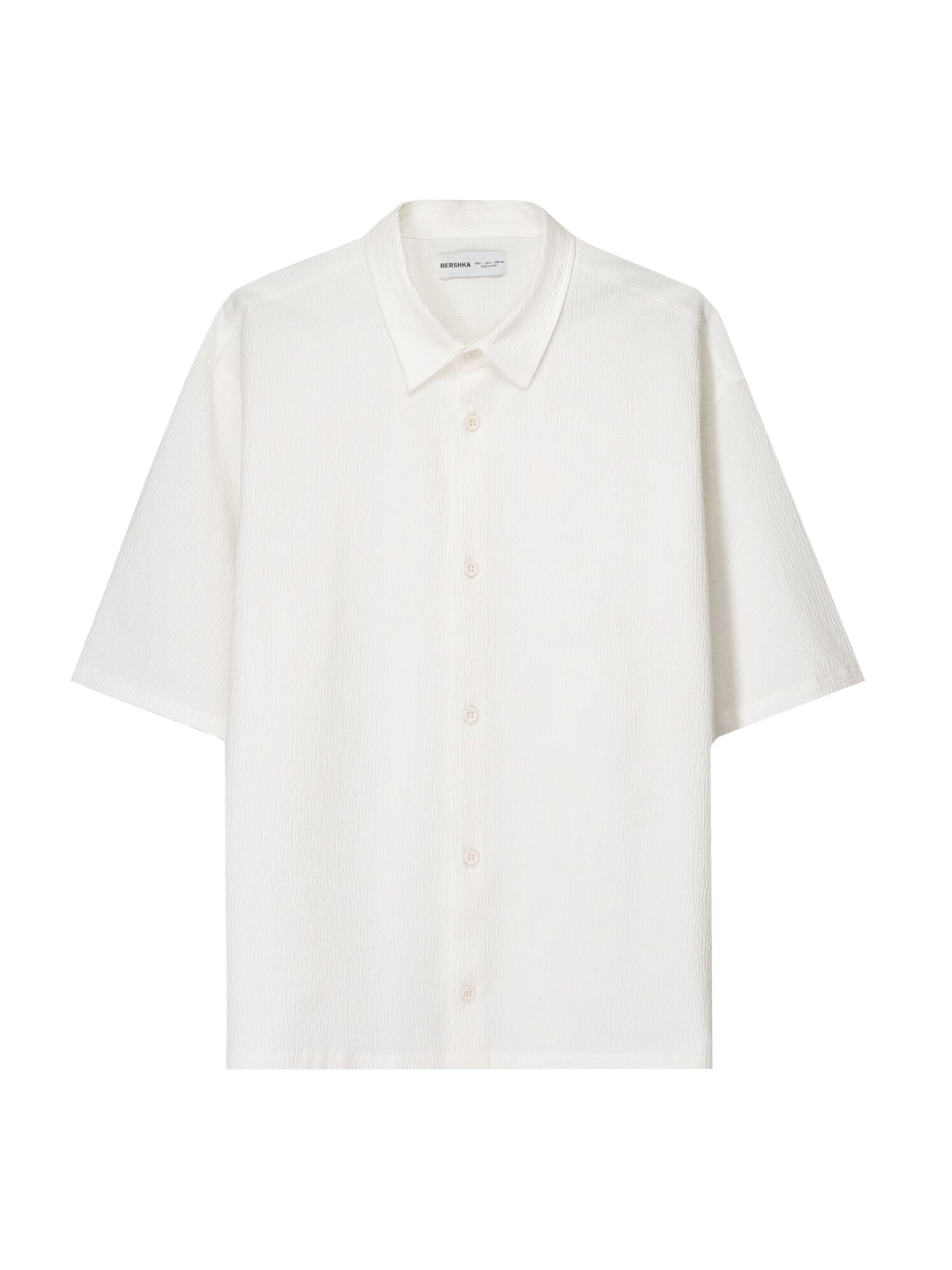 Bershka Comfort Fit Риза в бяло: отпред