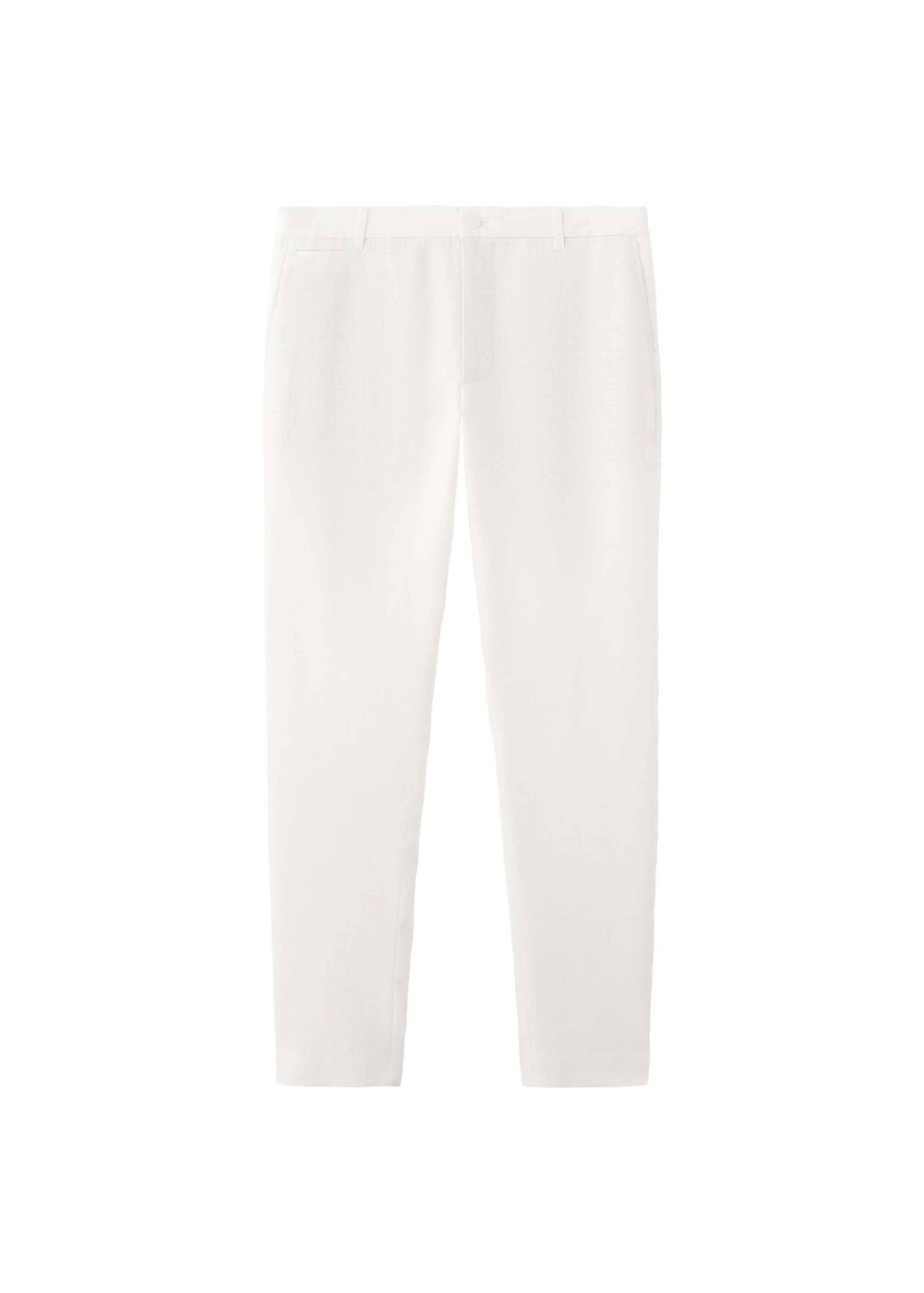 MANGO MAN Chino Pants 'Oyster' in White: front