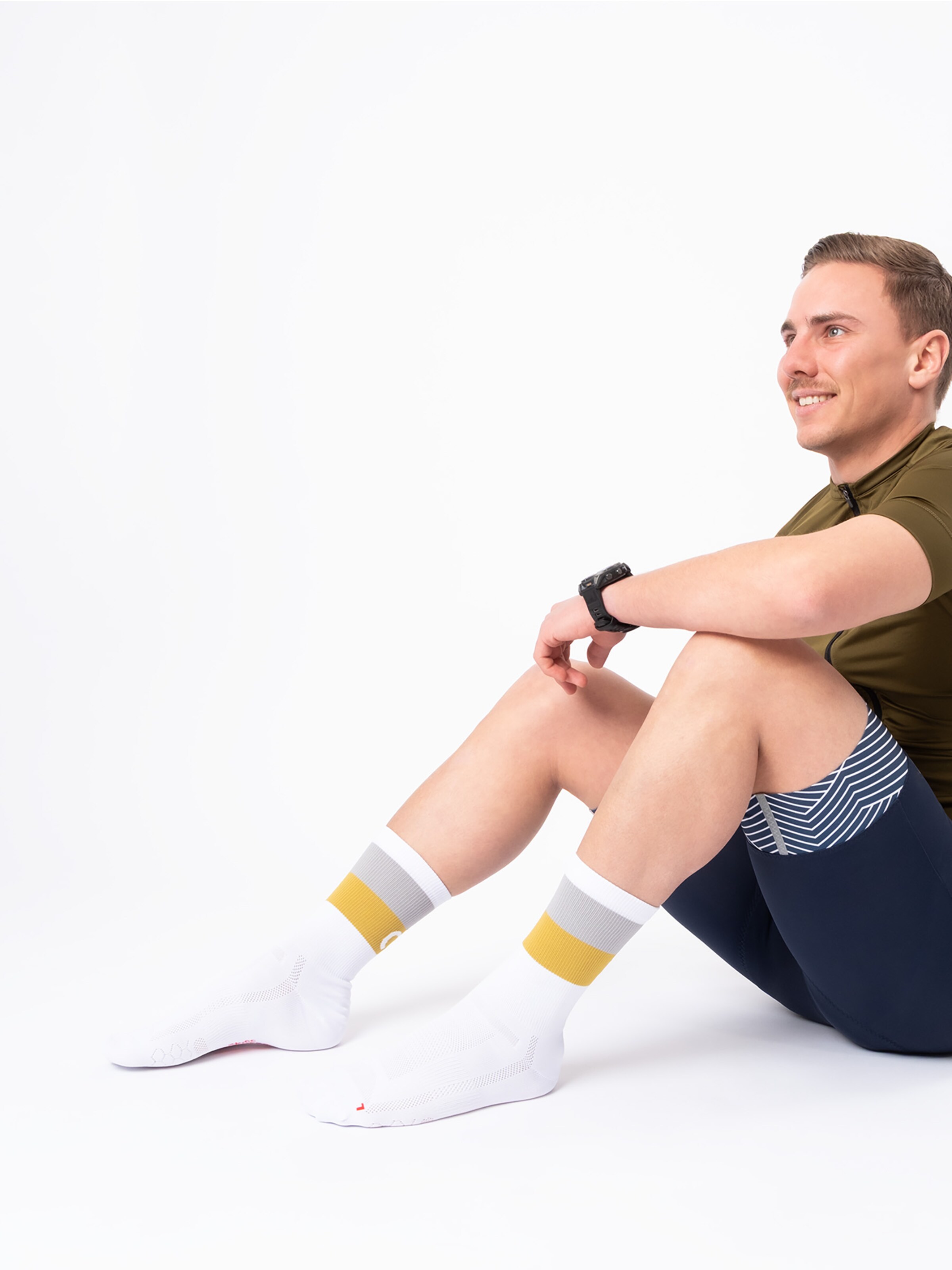 Chaussettes de sport 'Rennrad' Occulto en blanc : devant