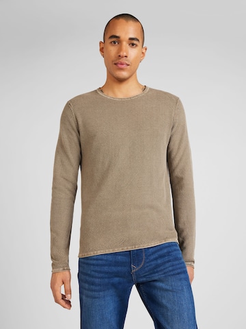 Pull-over 'DEAN' JACK & JONES en marron : devant