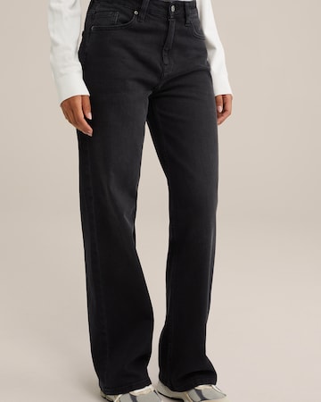 WE Fashion Wide leg Jeans in Black: front