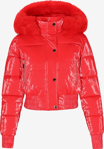 Veste d’hiver faina en rouge : devant