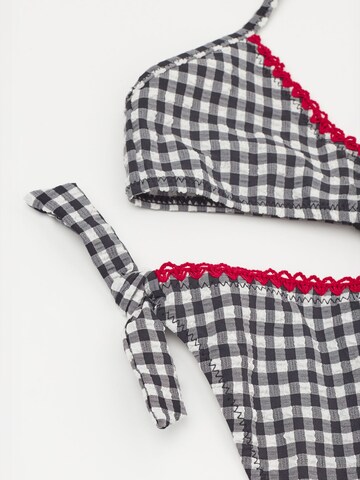 CALZEDONIA Triangel Bikini 'Cherry Vichy' in Schwarz