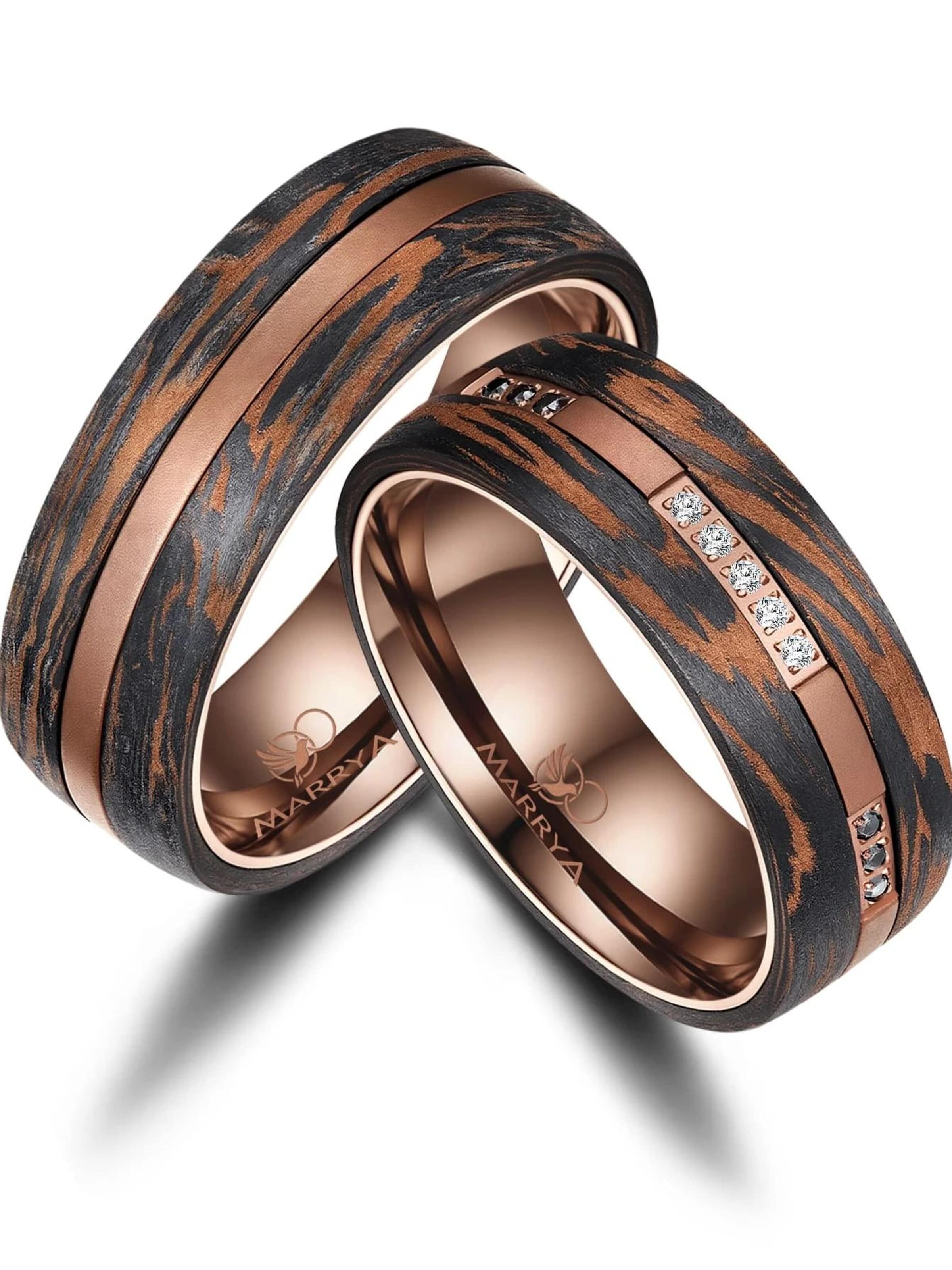 Anello 'MARRYA Ehering CB-08 Carbon-Bronze' di MARRYA in marrone