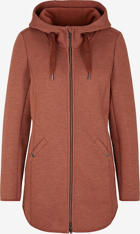 TOM TAILOR Zip-Up Hoodie in Brown: front