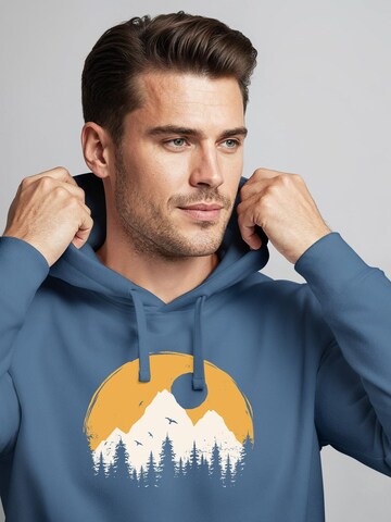 Neverless Sweatshirt 'Mountain Sun' in Blue