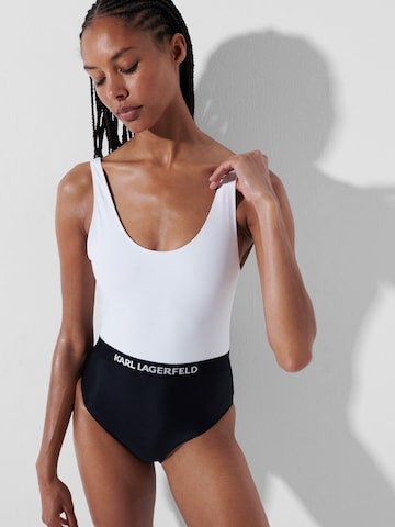 Karl Lagerfeld Bralette Swimsuit in Black