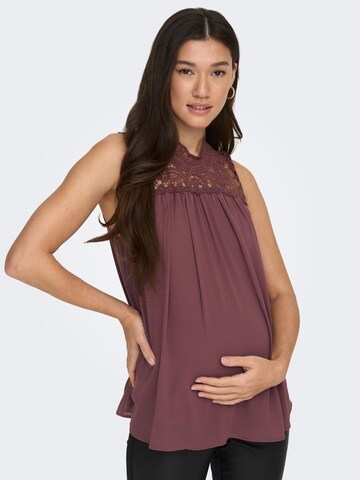 Only Maternity Top in Brown: front