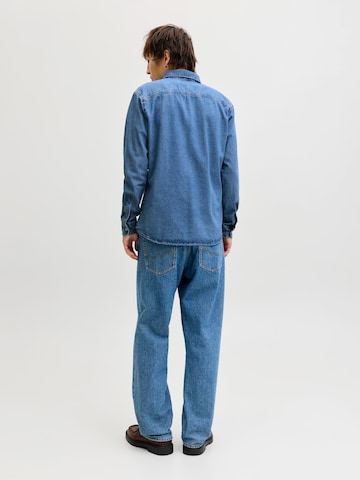 JACK & JONES Slim fit Button Up Shirt 'JJESTANLEY' in Blue