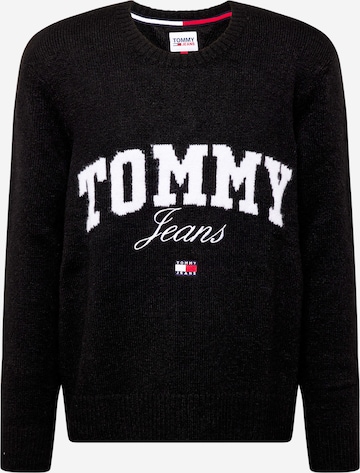 Tommy Jeans Sweater in Black: front