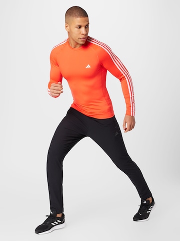 T-Shirt fonctionnel 'Techfit 3-Stripes ' ADIDAS PERFORMANCE en orange