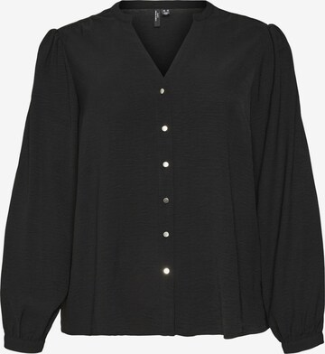 Vero Moda Curve Blouse 'Vibe' in Zwart: voorkant