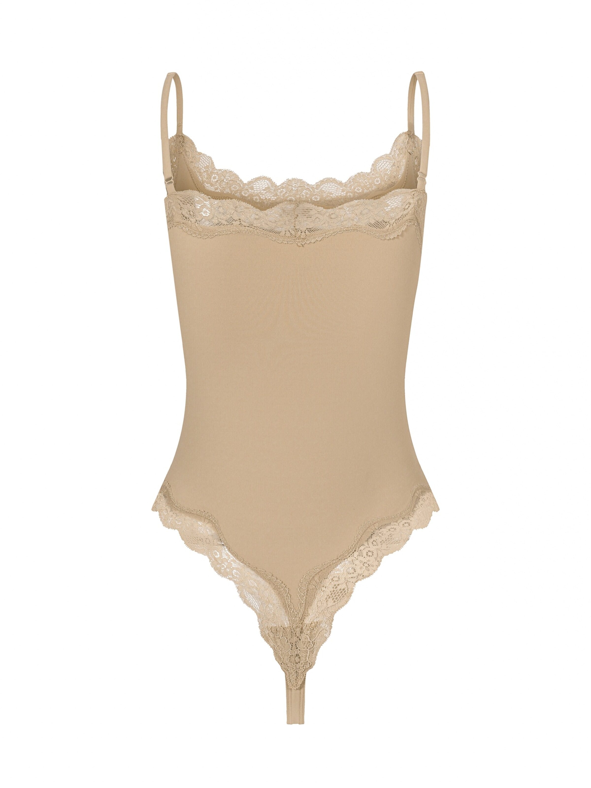cfab (formerly creamy fabrics) Body 'Bodysuit String mit Lace' i beige
