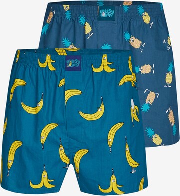 Lousy Livin Boxershorts 'Bana-Ananas' in Blau: predná strana