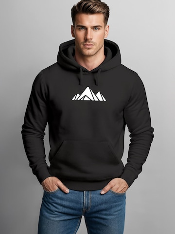 Neverless Sweatshirt 'Berg Polygon' in Schwarz