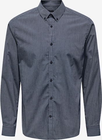 Slim fit Camicia di Only & Sons in blu: frontale